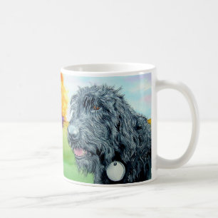 Café Taza negra de Labradoodle Rafael
