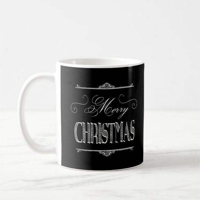 Café Taza negra de las Felices Navidad de la pizarra (Izquierda)