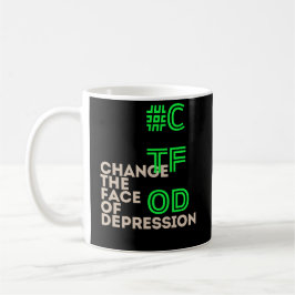 Café Taza negra de neón CTFOD Change the Face of Depres