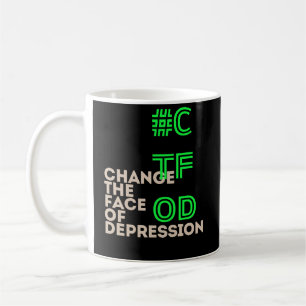 Café Taza negra de neón CTFOD Change the Face of Depres