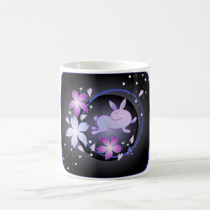 Café Taza (negra) del conejito de la primavera