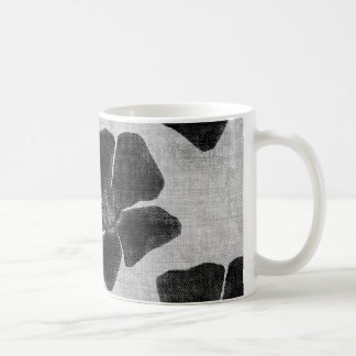Café Taza negra del estampado de plores