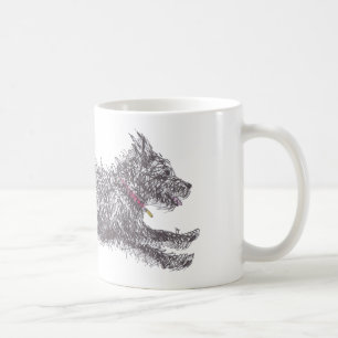 Café Taza negra desaliñada corriente de Terrier