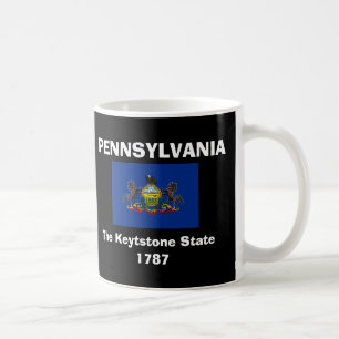 Café Taza negra grande del PA de Pennsylvania*