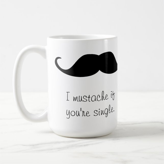Café Taza negra personalizada de Stache del bigote del (Izquierda)
