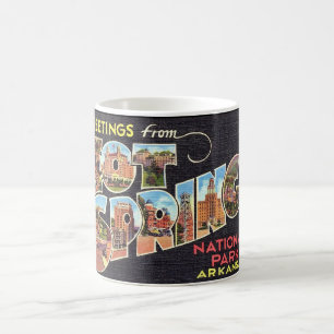 Café Taza negra vintage de Hot Springs Arkansas
