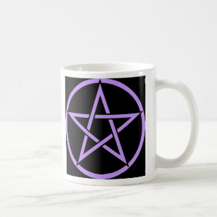 Café Taza negra y de la lila del Pentagram/del