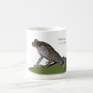 Café taza Negro-observada de la rana de la litera