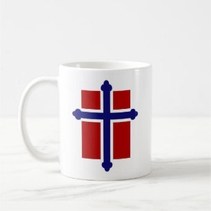 Café Taza noruega de la cruz/de la bandera