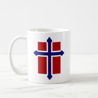 Café Taza noruega de la cruz/de la bandera