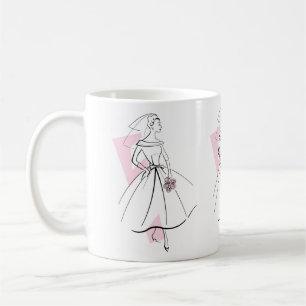 Café Taza Novia de Moda Rosa
