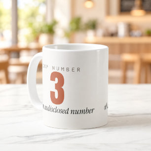 Café Taza Número 3 de un número de taza no revelado