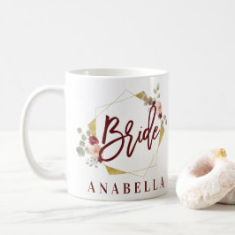 Café taza nupcial de la ducha del bachelorette floral