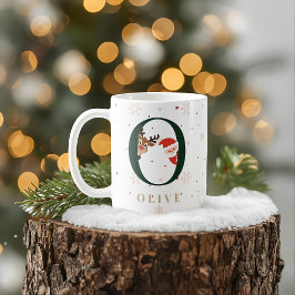 Café Taza O de monograma de Navidad personalizada