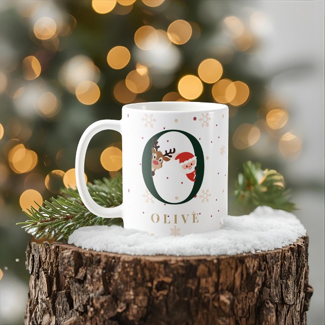 Café Taza O de monograma de Navidad personalizada (Subido por el creador)