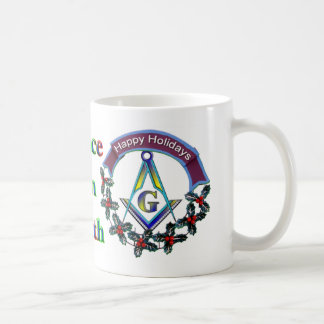 Café Taza o Stein masónica de la paz del navidad