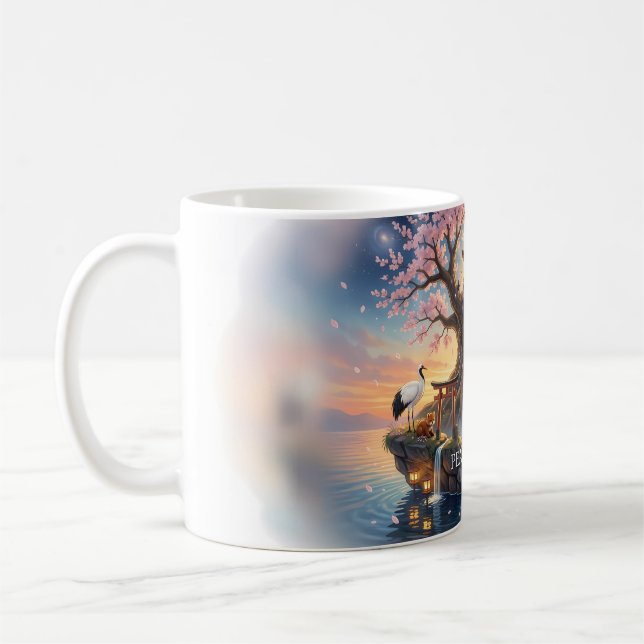 Café Taza Oasis de Flor de Cerezo con Paz Interior (Izquierda)