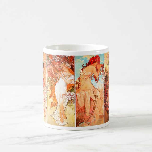 Café Taza original de Mucha de cuatro series de las (Centro)
