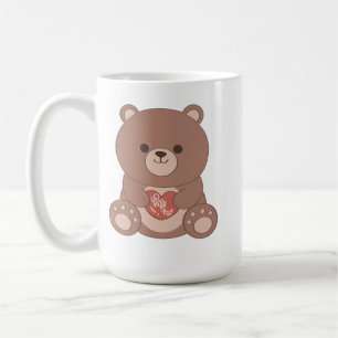Café Taza Oso de Peluche Romántico y Corazones