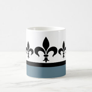 Café Taza ostentosa azul de la flor de lis