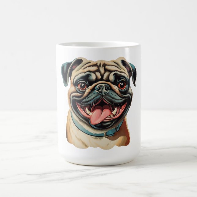 Café Taza para amante de perros Pug sonrientes lindos (Centro)