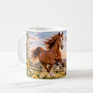 Café Taza para amantes de caballos impulsada por caball