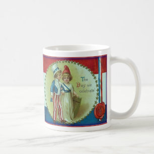 Café Taza para bebida patriótica del 4 de julio
