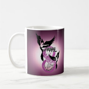 Café Taza para día de la mujer color morado