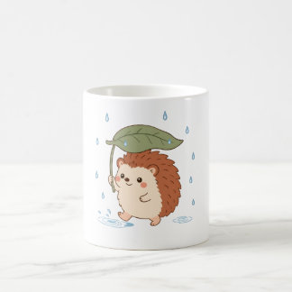 Café Taza para día lluvioso con paraguas de hoja de eri