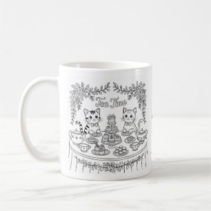 Café Taza para Fiesta de Té de Gato Atigrado