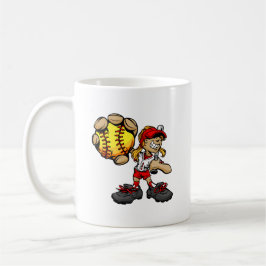 Café Taza para jugadora de sóftbol - Lindo pero peligro