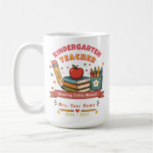 Taza para maestra de jardín de infancia retro ador