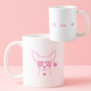 Café Taza para mamá de perro con nombre personalizado d