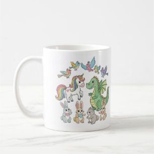 Café Taza para niños de Unicornio y Dragón