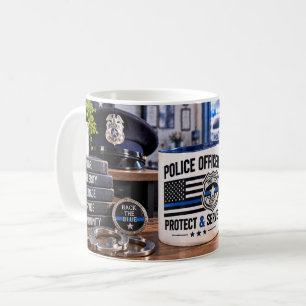 Café Taza para oficial de policía Proteger y Servir