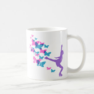Café Taza patinadora de las mariposas
