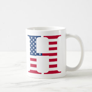 Café Taza patriótica de la letra H
