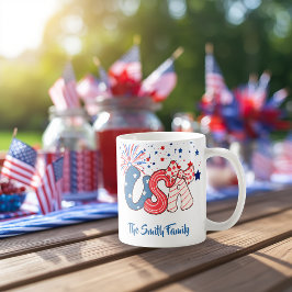 Café Taza Patriótica Personalizada de EE. UU.