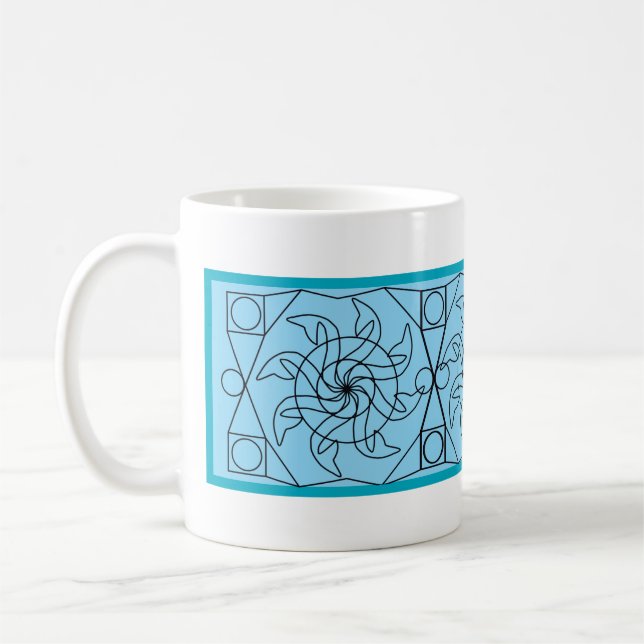 Café Taza - Patrón Gráfico de Rueda Hidráulica (Izquierda)