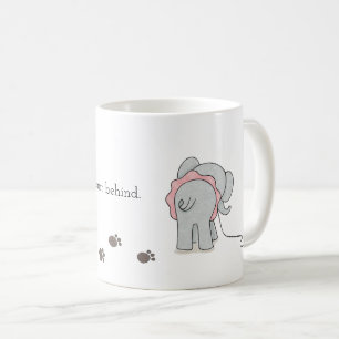 Café Taza pensativa de la cita del elefante