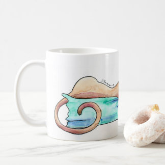 Café Taza perezosa del ilustracion del galgo de domingo