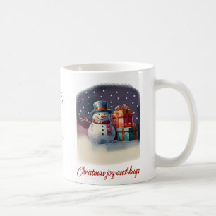 Café Taza personalizable Alegría y abrazos de Navidad