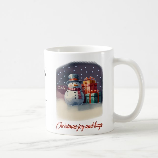 Café Taza personalizable Alegría y abrazos de Navidad (Derecha)