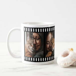 Café Taza personalizable con marco de tira de película