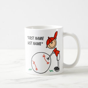 Café Taza personalizable de béisbol 'Tengo seis años'