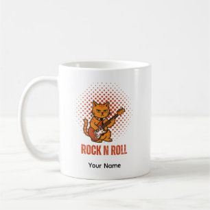 Café Taza personalizable de gato de roca lindo