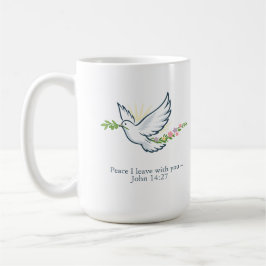 Café Taza personalizable de la paloma de Pascua con ram