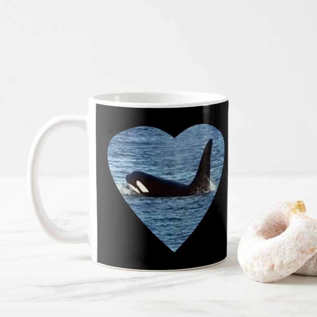 Café Taza personalizable de orca ballena asesina Acuari (Con donut)
