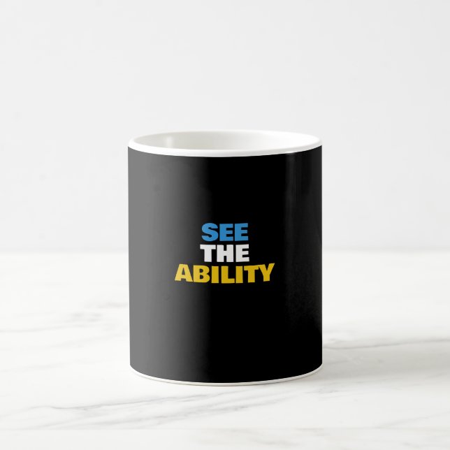 Café Taza personalizable Orgullo de Discapacidad Ver la (Centro)