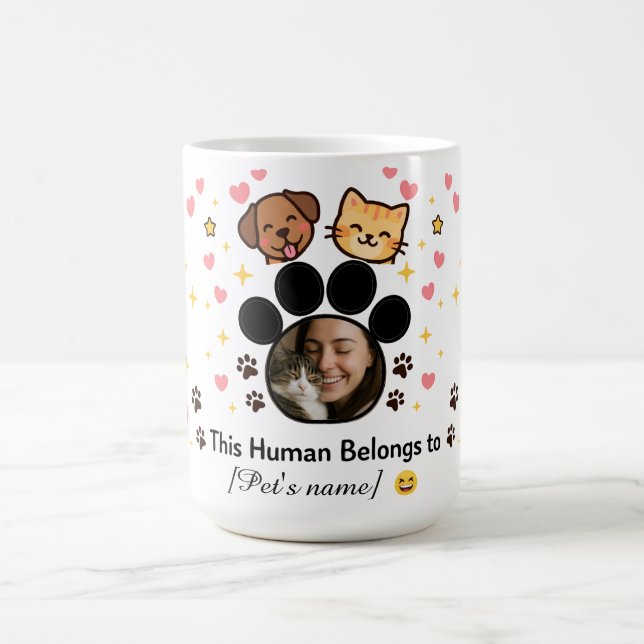 Café Taza personalizable para amantes de mascotas con f (Centro)